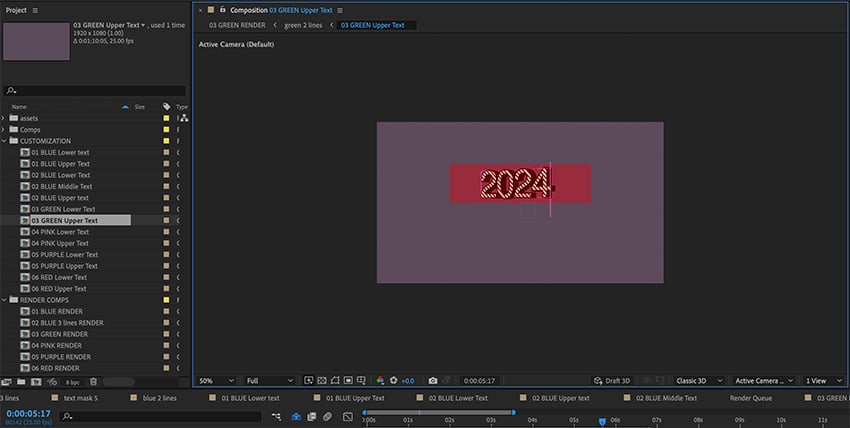 Change the 3D animated text in After Effects