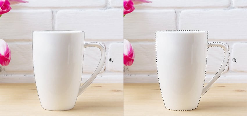 Removing a background in Photoshop: turn path into selection.