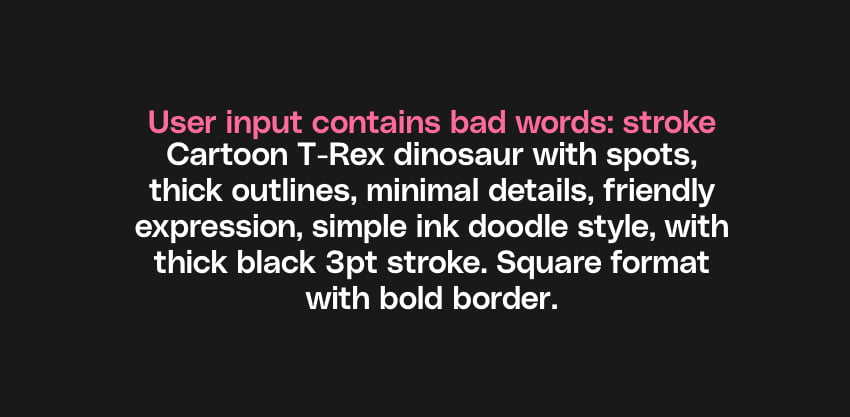 flagged bad word prompts on GraphicGen