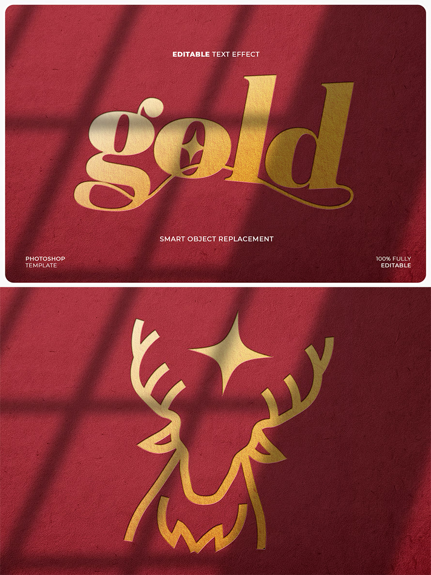Gold Debossed Logo Mockup