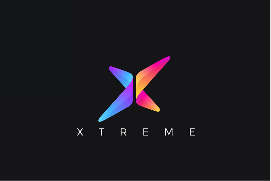 Letter X Logo Design Butterfly Geometric Style