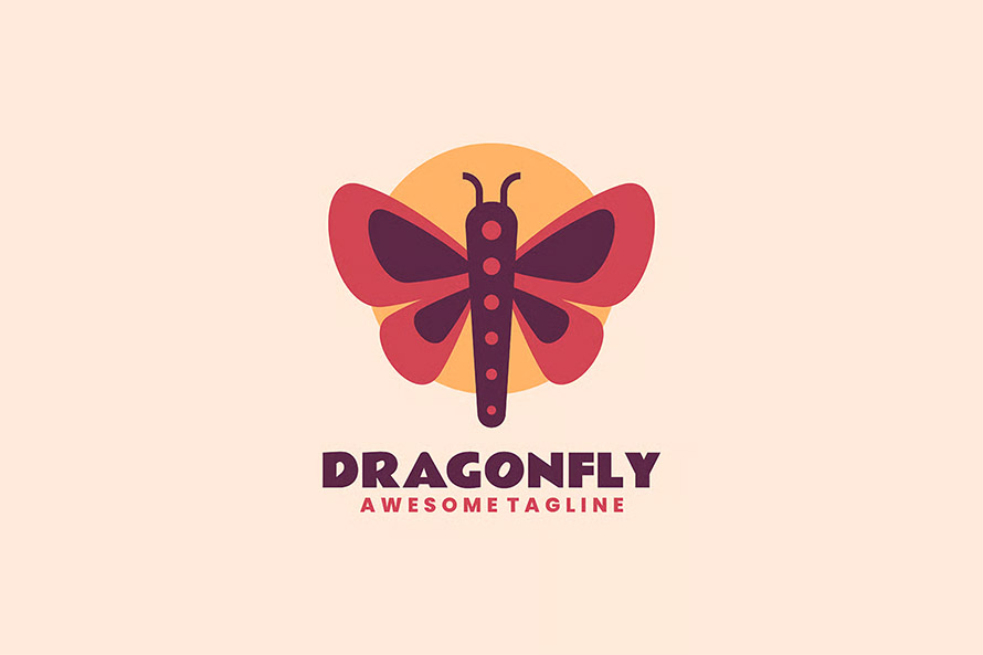 Dragonfly Flat Minimalist Logo
