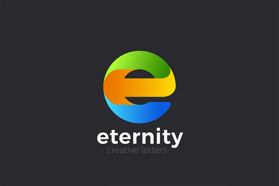 Letter E Logo design Geometric