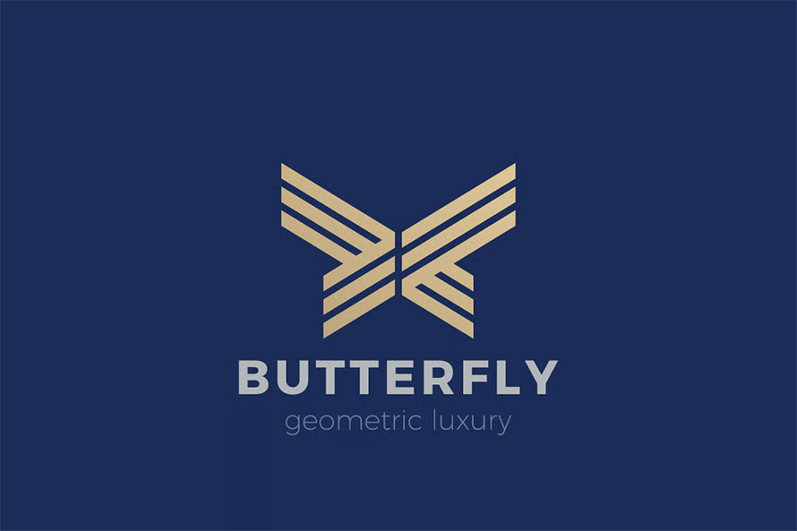 Logo Butterfly Geometric Luxury