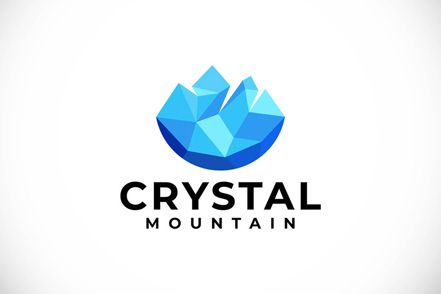 Crystal Mountain Geometric Logo Template