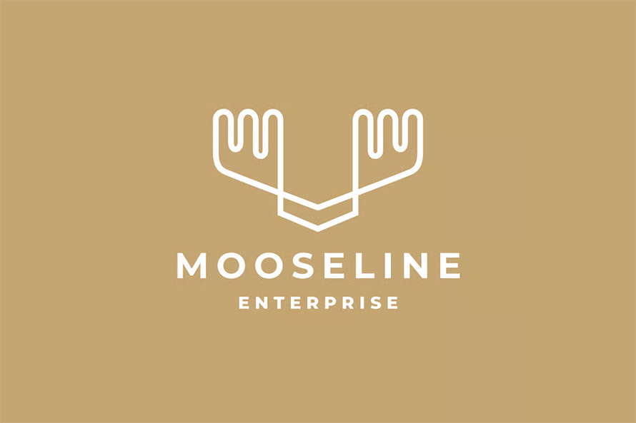Geometric Moose Antlers Logo