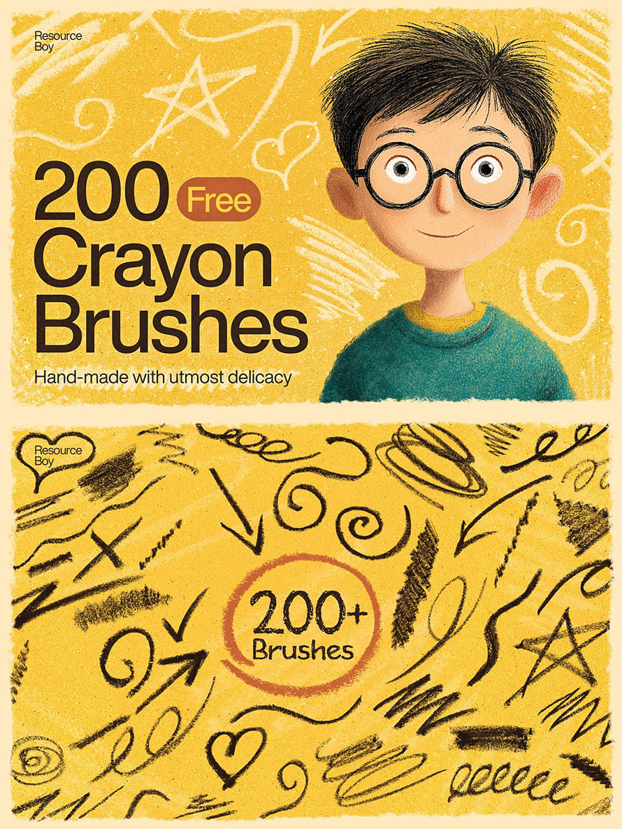 Free Crayon Photoshop Brushes