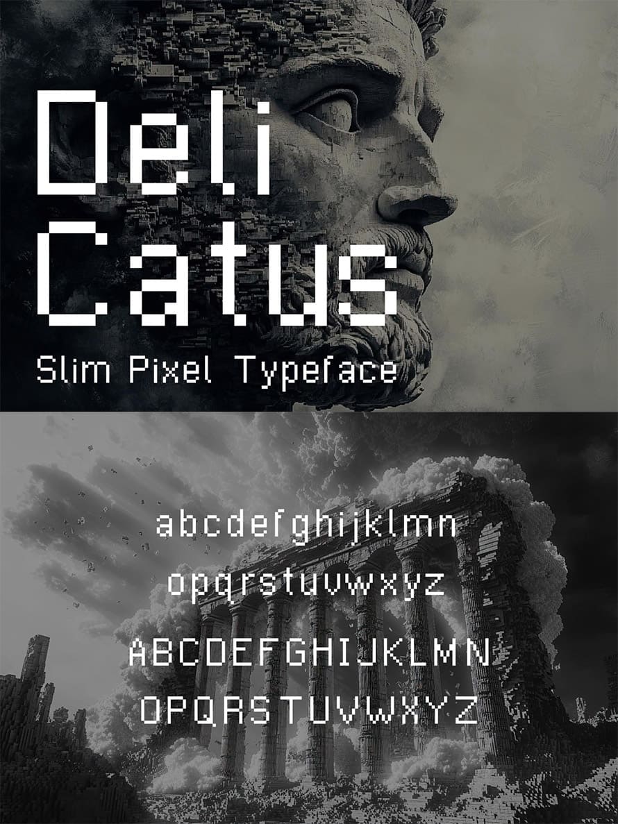 Delicatus Slim Pixel Typeface