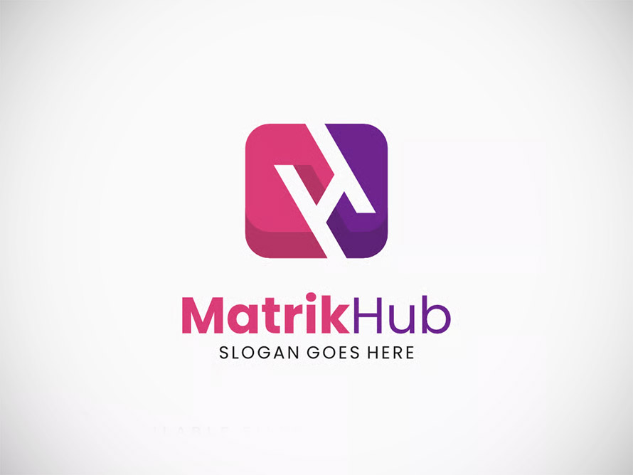 Letter M and H Gradient Colorful Logo
