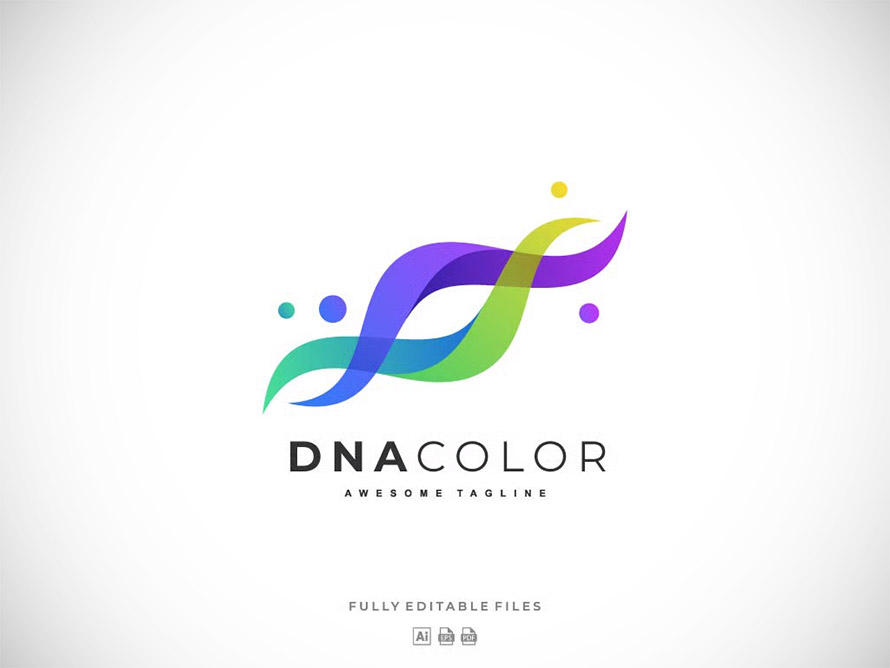 Abstract DNA Color Gradient Logo