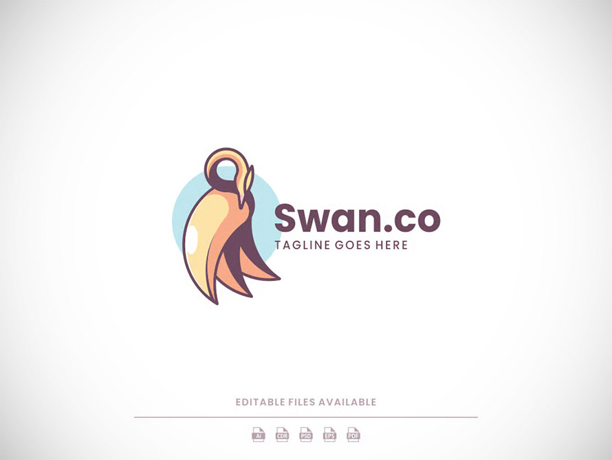 Swan Simple Mascot Logo