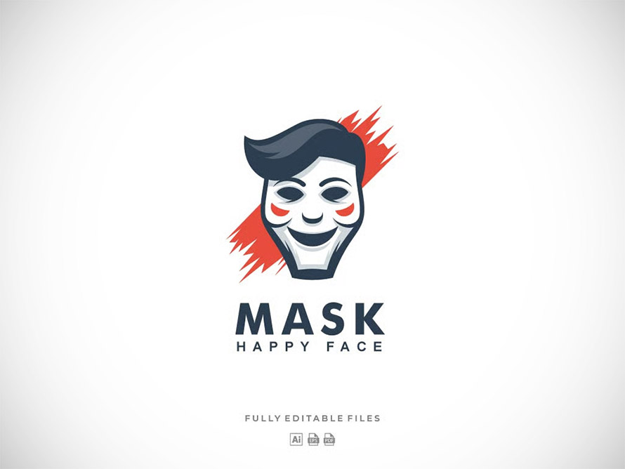 Happy Mask Logo Template