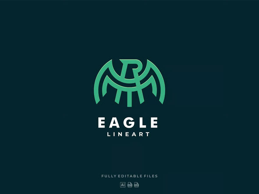 Abstarct Eagle Line Art Logo