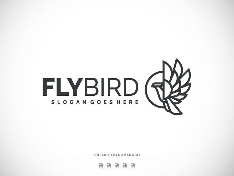 Fly Bird Minimalist Logo Design