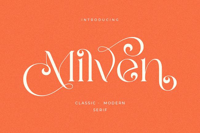 Milven font example yoga font