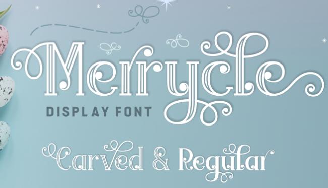 Merrycle font example yoga font