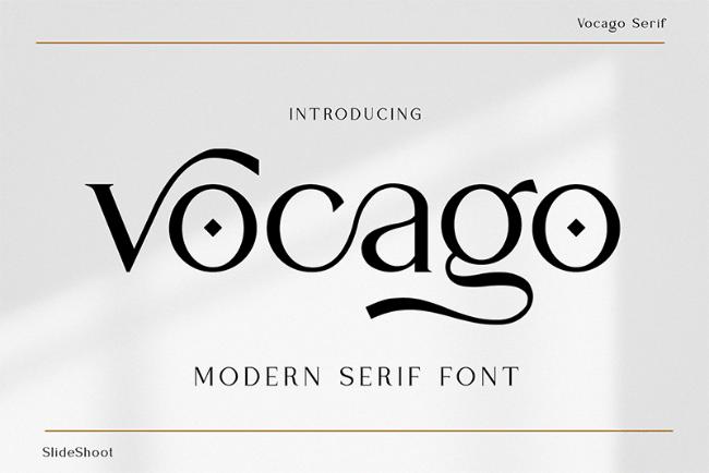 Vocago font example yoga font