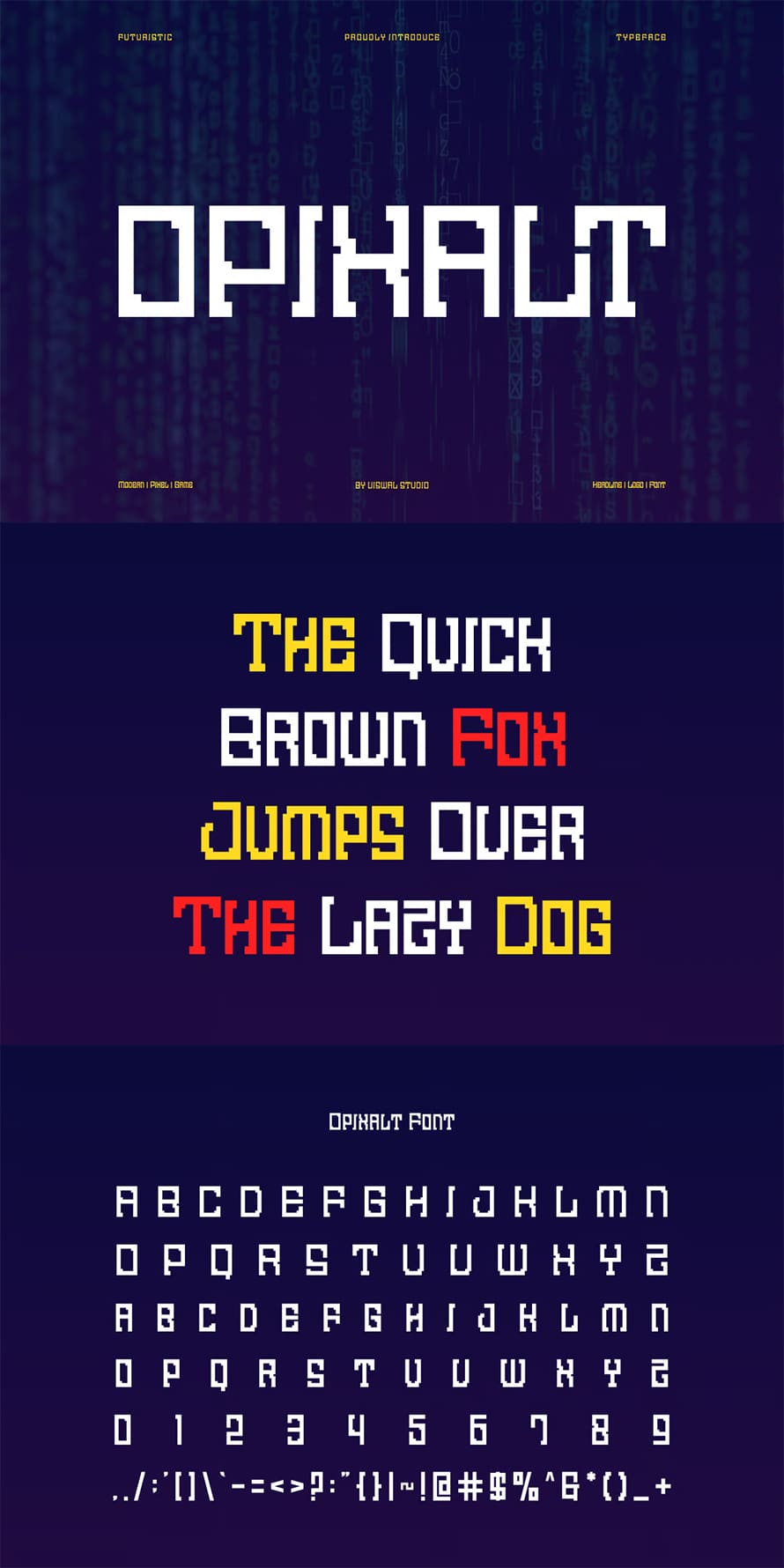 Opixalt Modern Pixel Logo Font