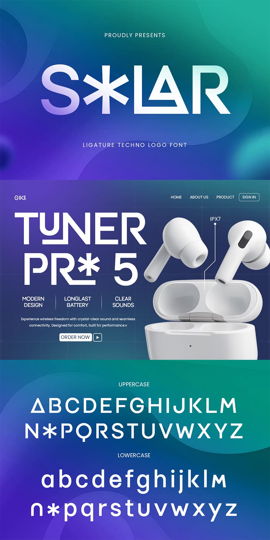 Ligature Techno Logo Font