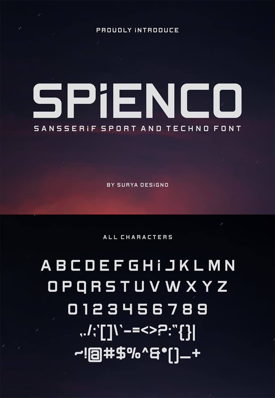 Spienco Sport And Display Font