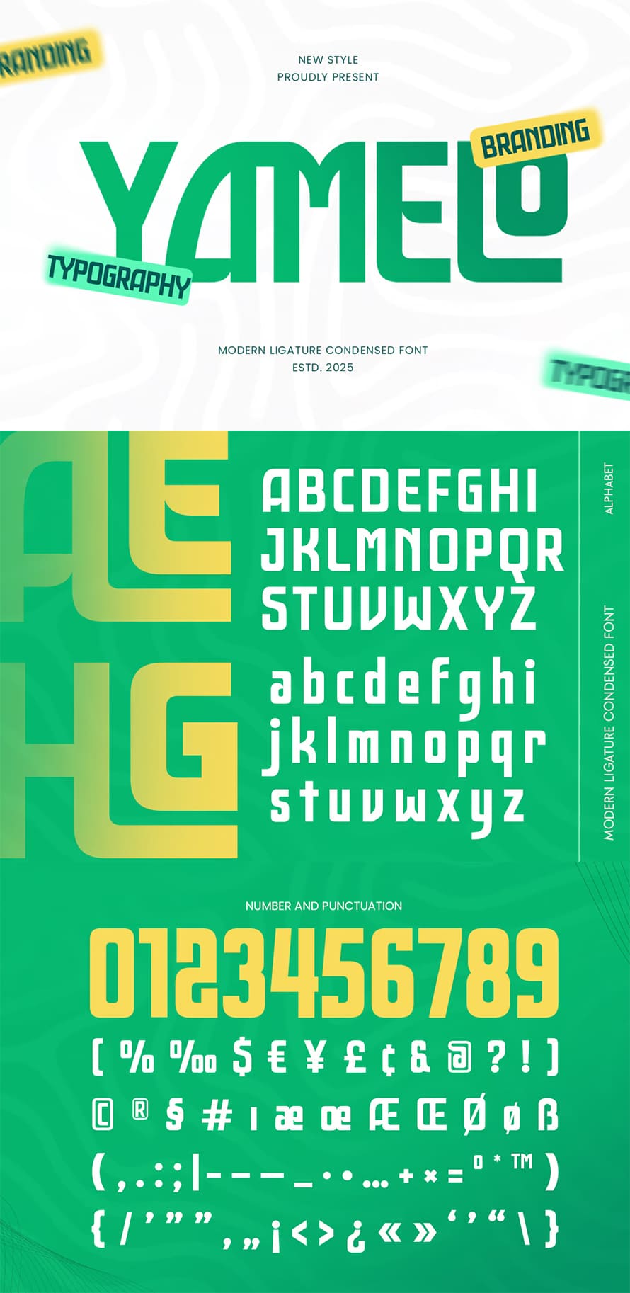 Yamelo Modern Ligature Condensed Font