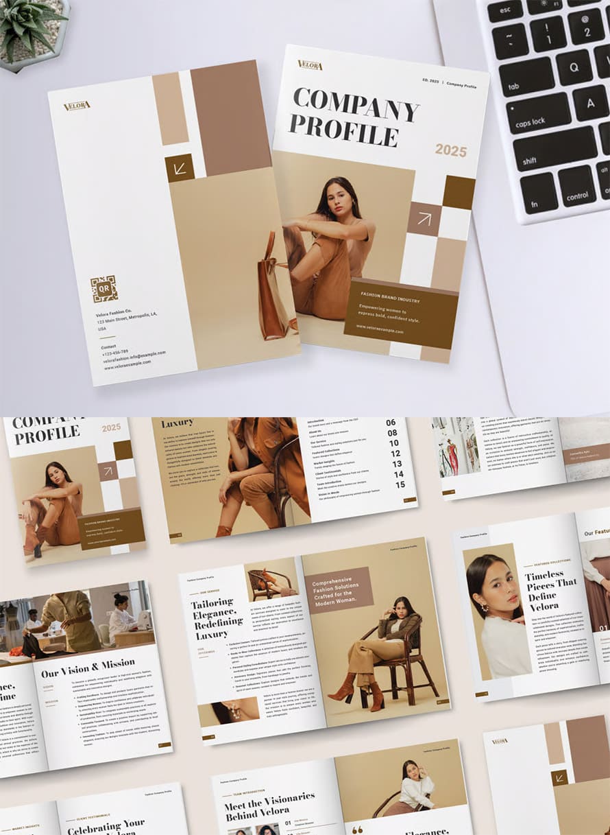 Elegant Fashion Brand Company Profile Brochure