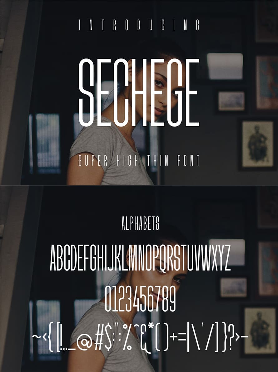 Sechege Narrow Font