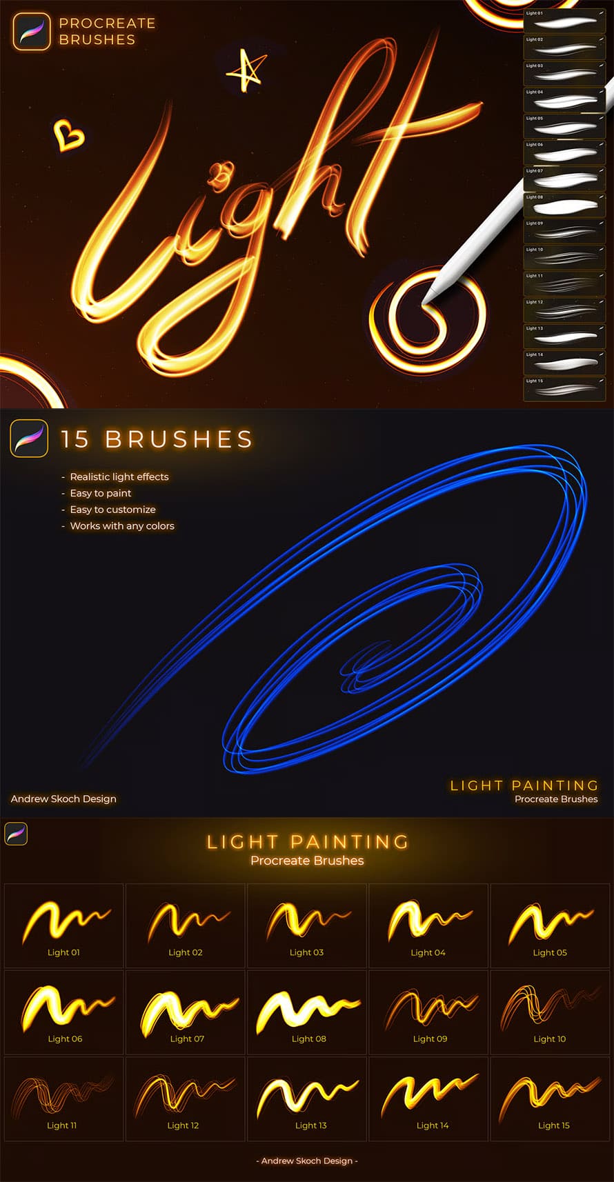 Light Painting Procreate Brushes