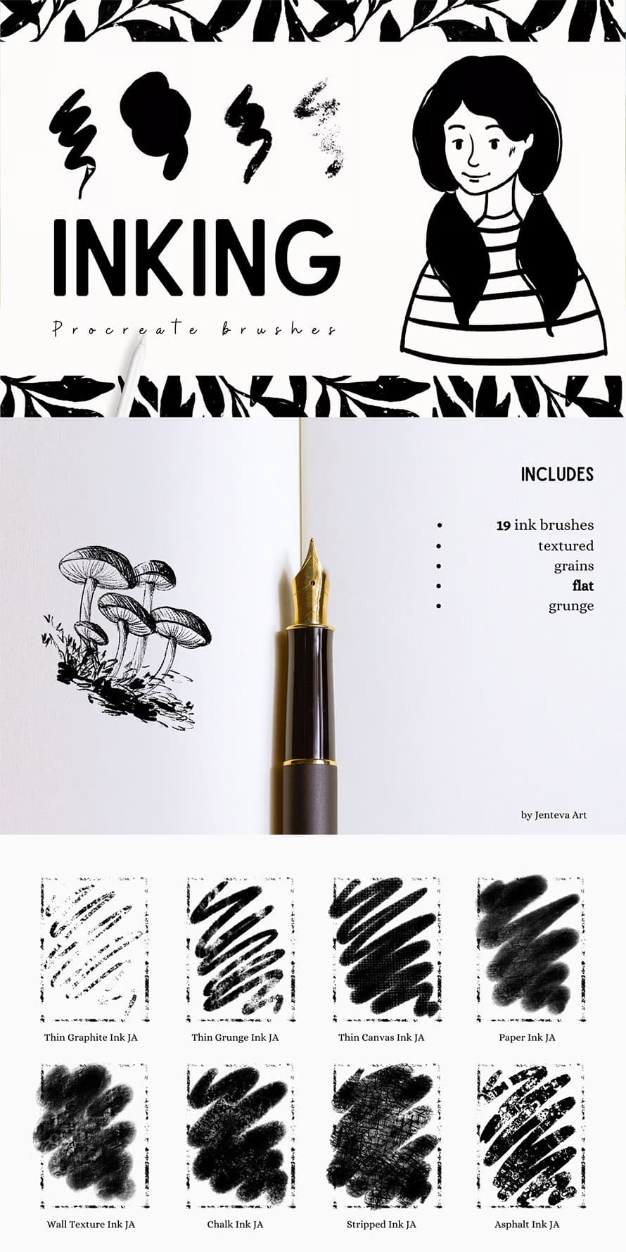 Inking Brushes for Procreate