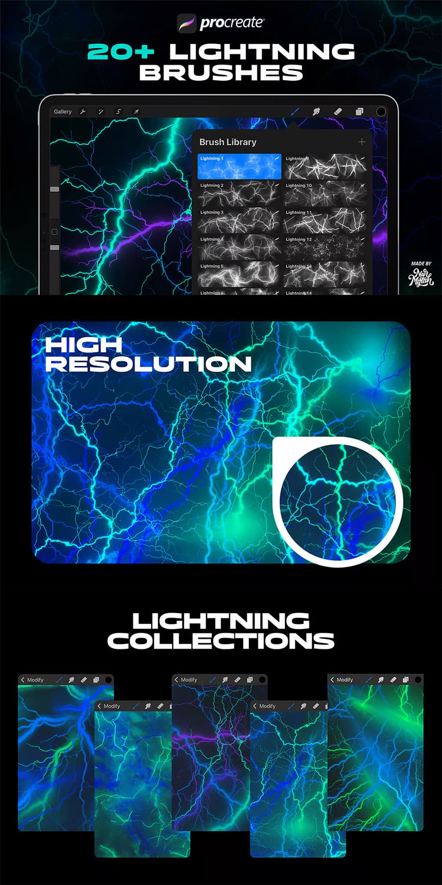 Procreate Lightning Brushes