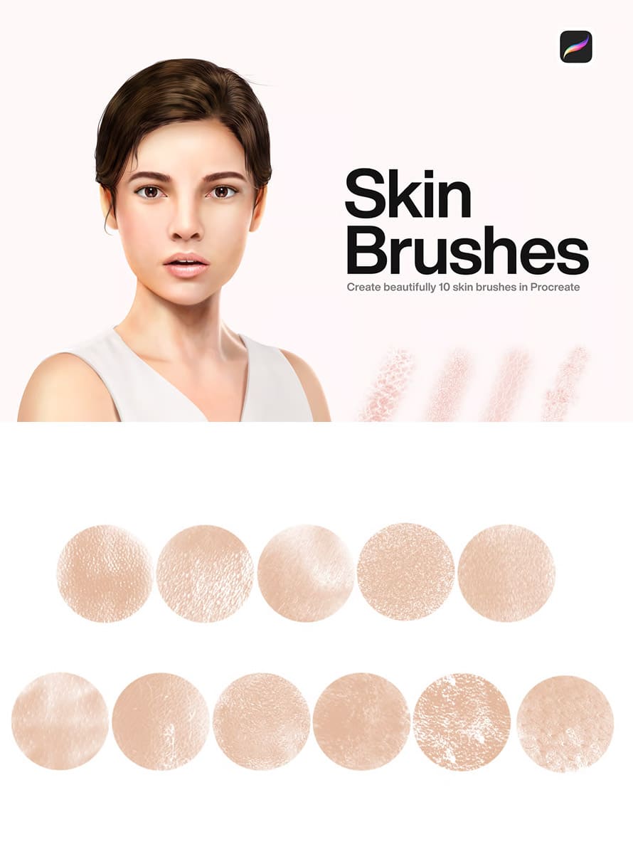 10 Skin Brushes Procreate