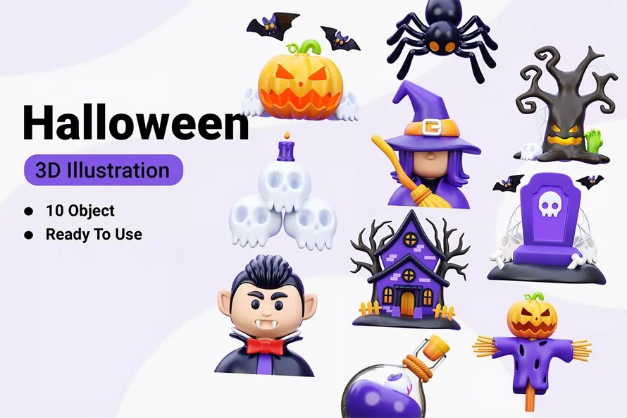 Halloween 3D Icon Ilustration