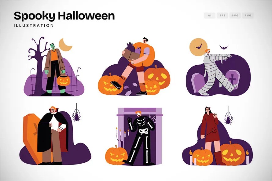 Spooky Halloween Illustration Pack
