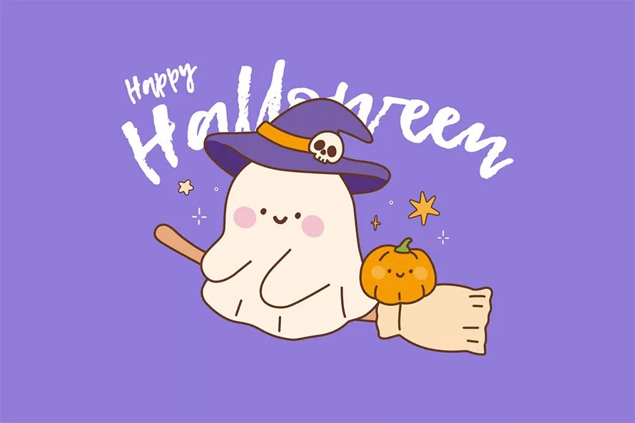 Cute Halloween Ghost Illustration