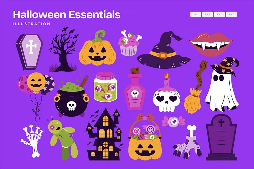 Halloween Illustration Set