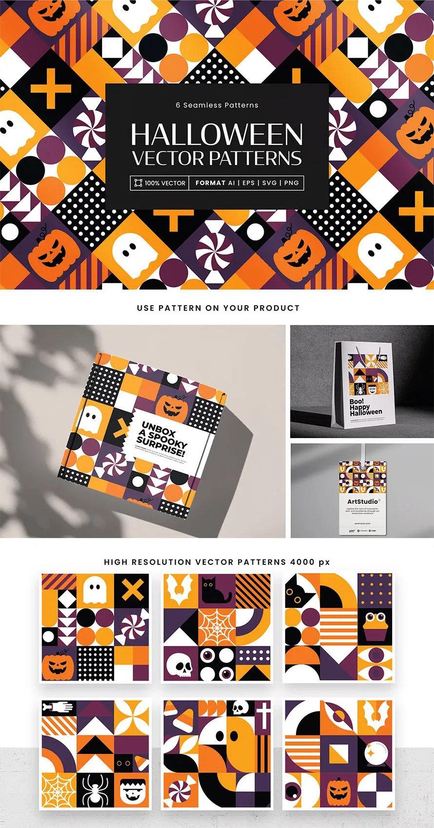 Best Halloween Patterns Set