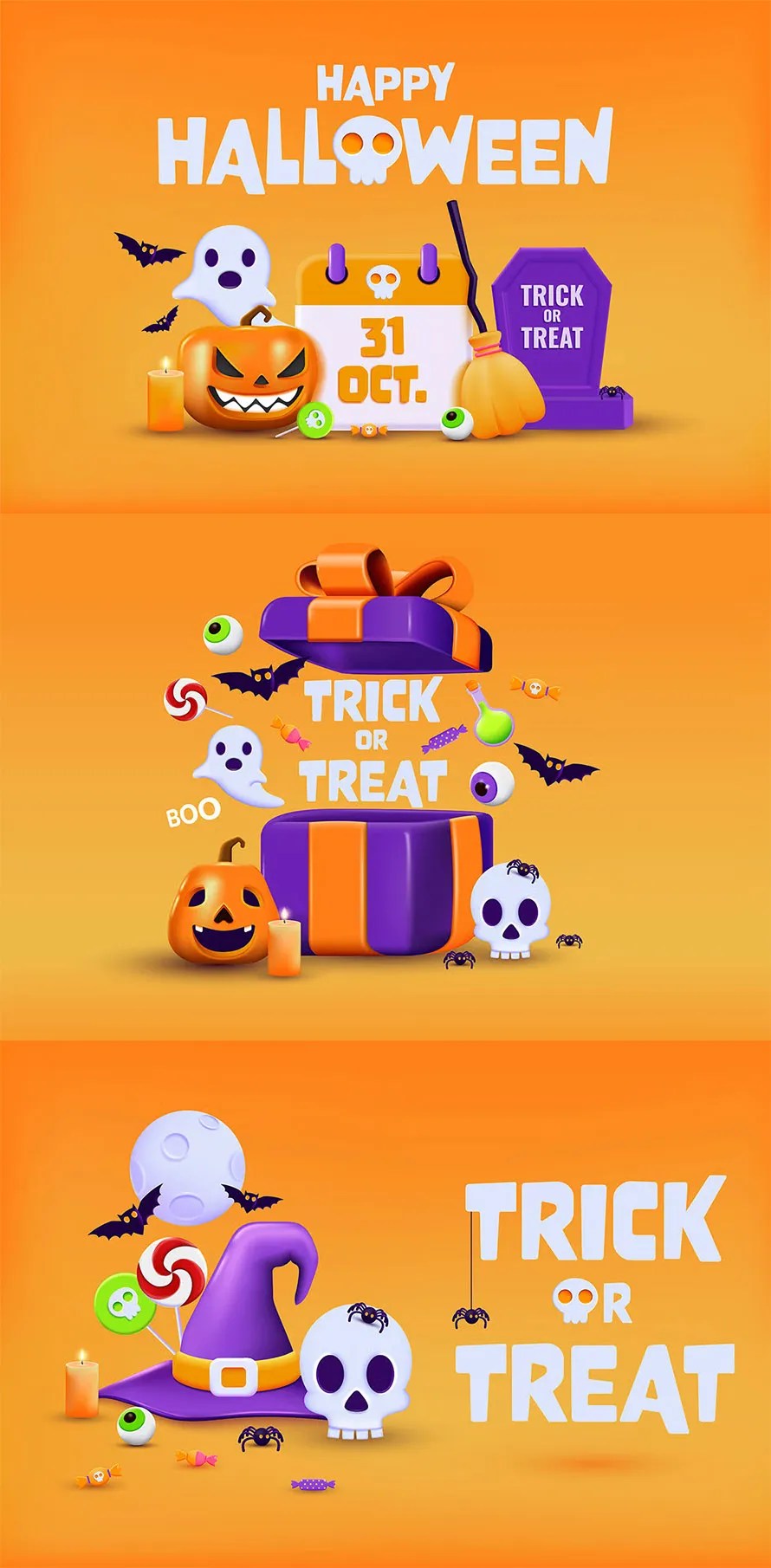 3D Halloween Background Template