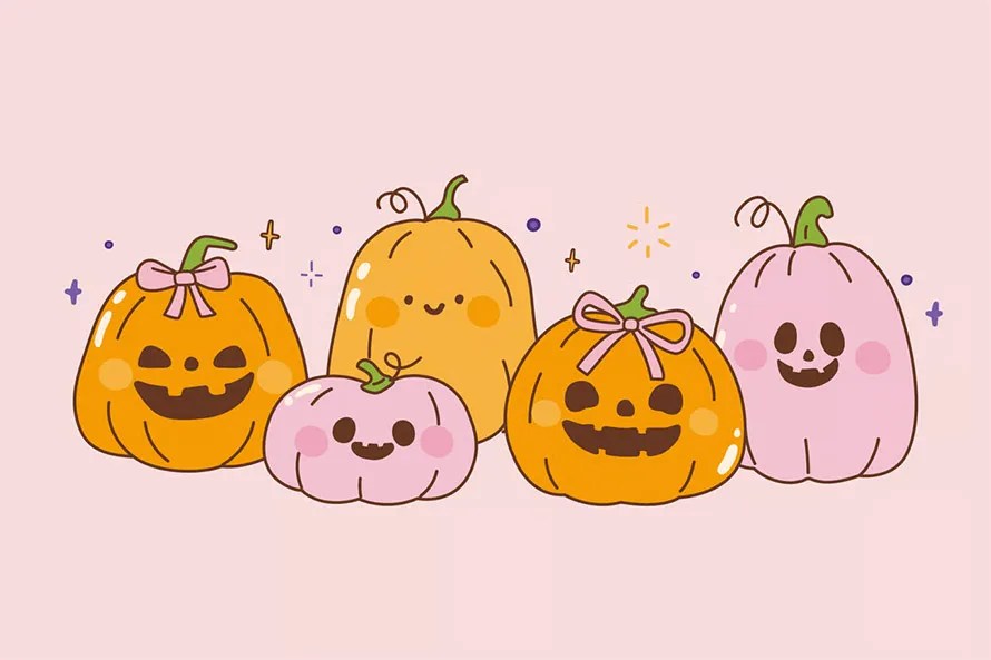 Cute Pumpkin Halloween Illustration