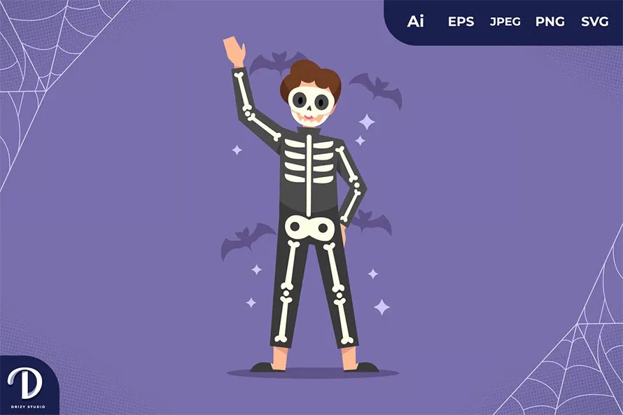 Halloween Skeleton Illustration