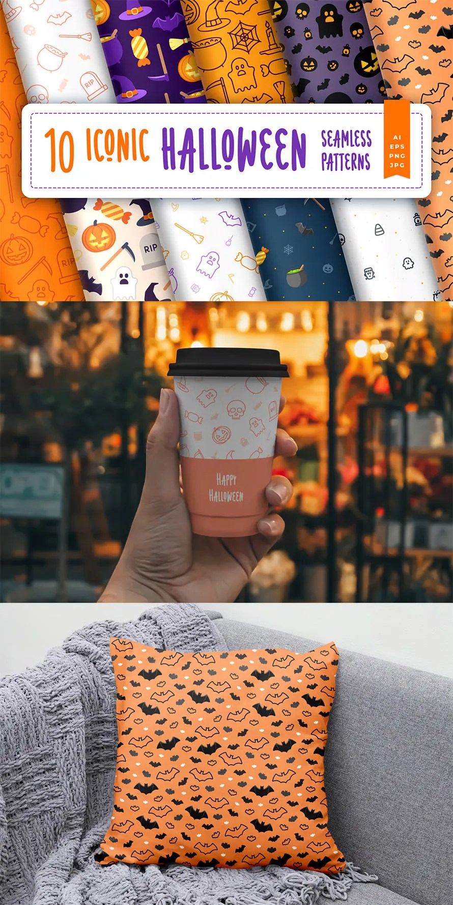 Iconic Halloween Seamless Pattern