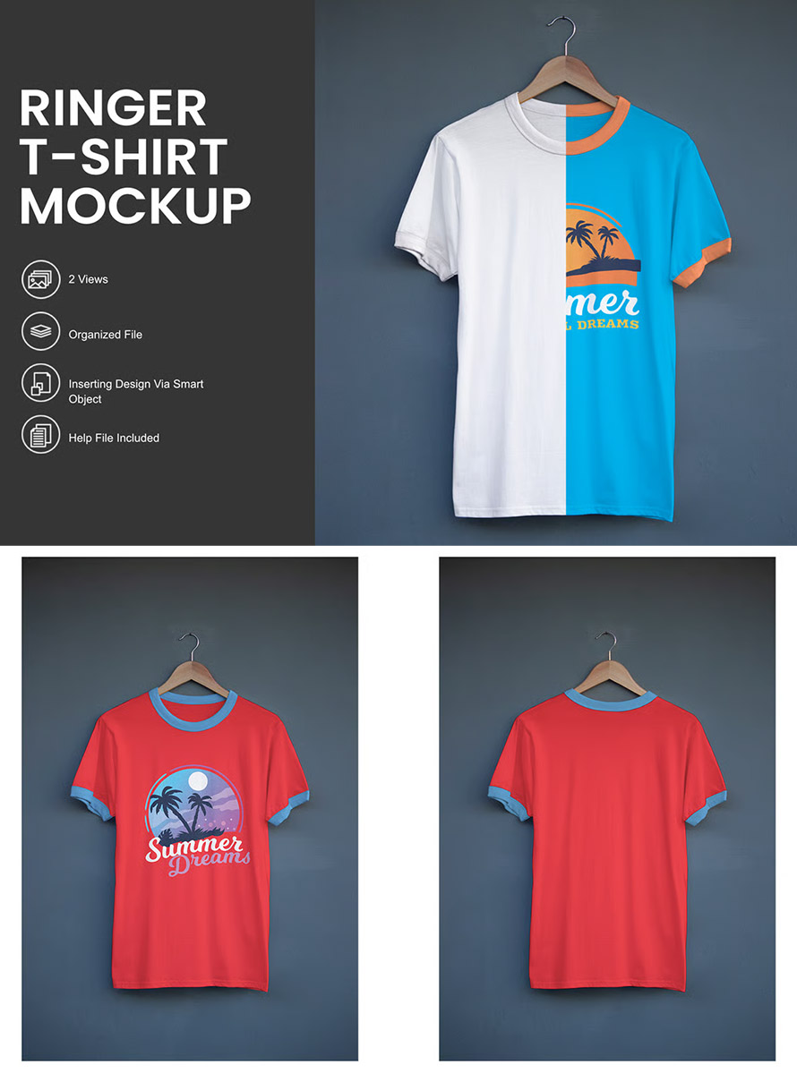 Ringer T shirt Mockup Ringer T shirt Mockup