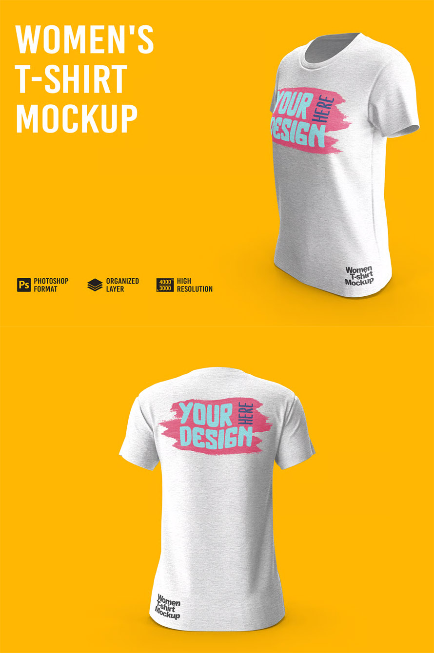 Women T-Shirt Mockup Women T-Shirt Mockup