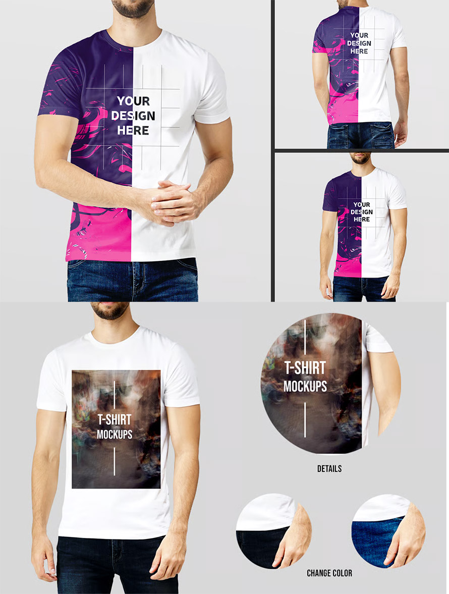 Colorful T Shirt Mockup Colorful T Shirt Mockup