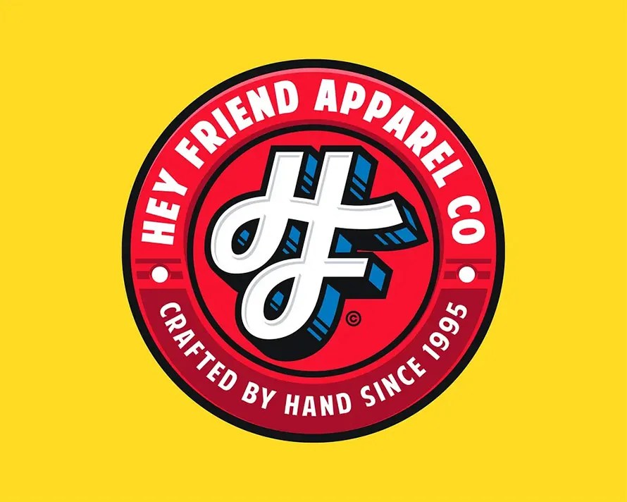 Hey Friend Brand Seal Badge Logo