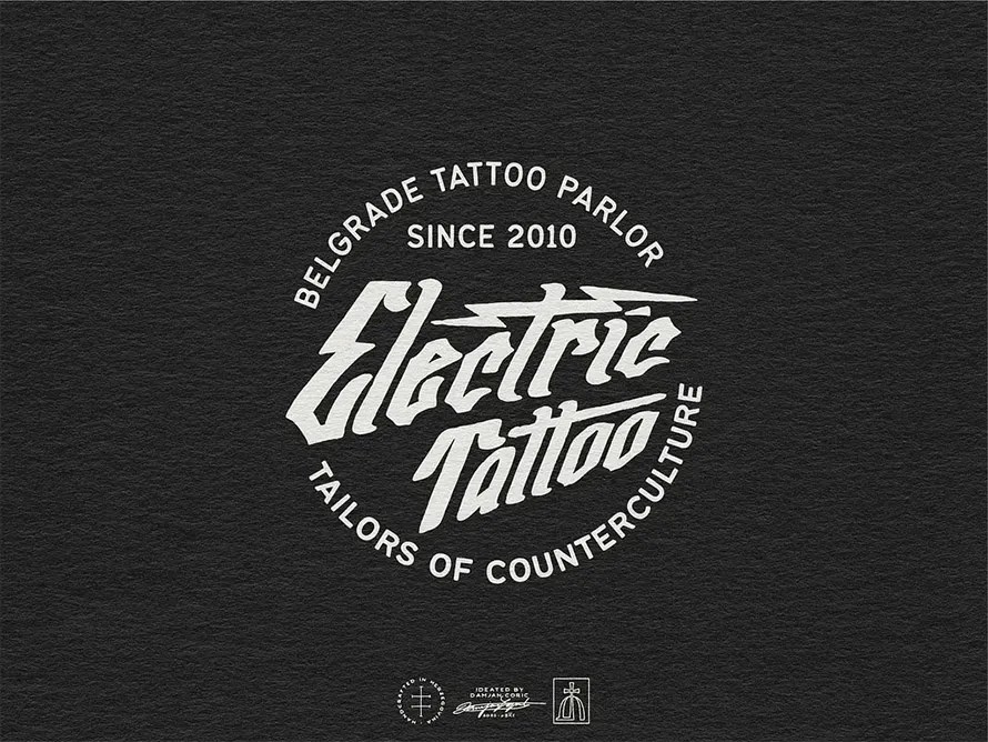 Electric Tattoo Badge Logo Design