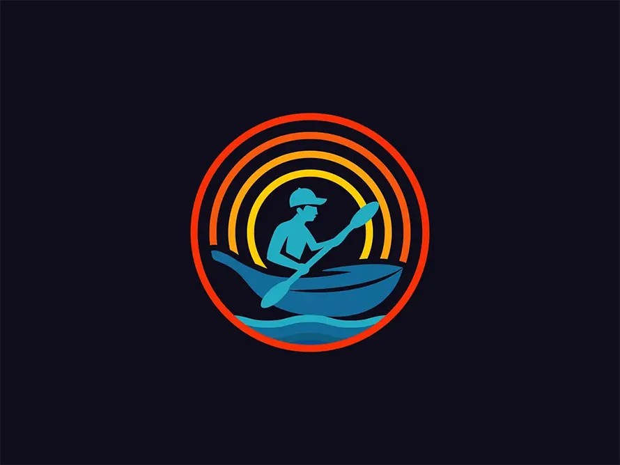 Kayak Boat Restaurant Logo Design