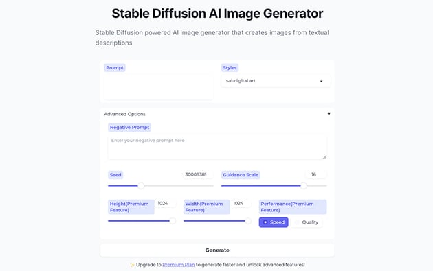 stable diffusion web image generator User interface customization