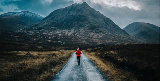 Walking alone in the highlands