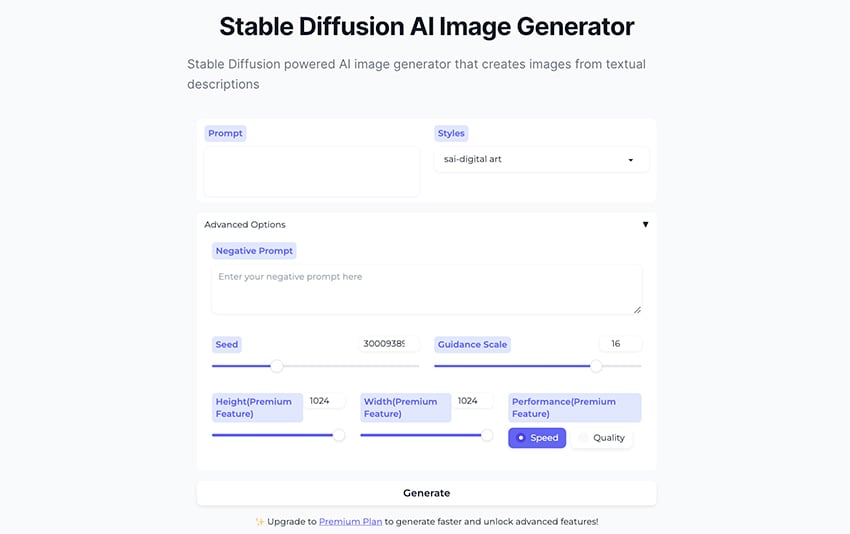 stable diffusion web image generator User interface customization