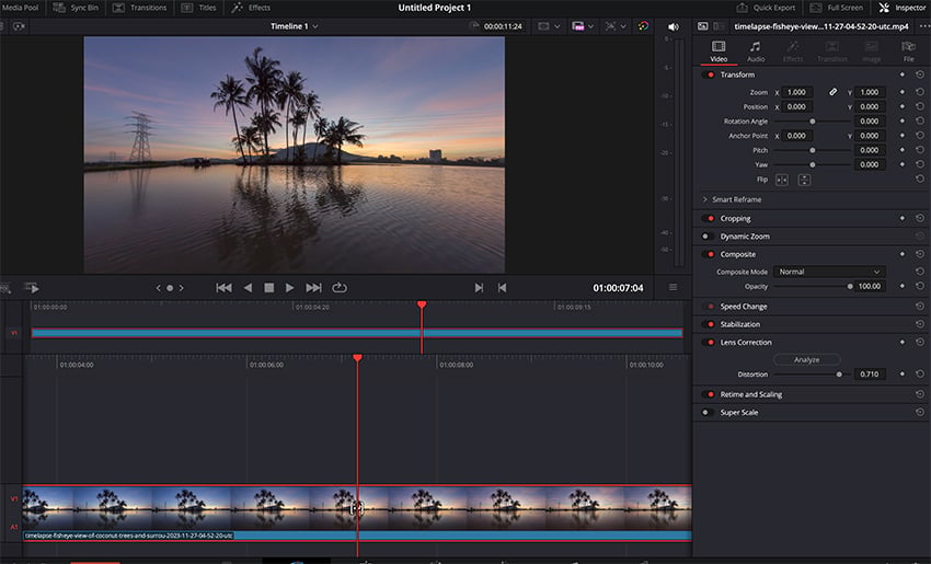 Correct lens distortion